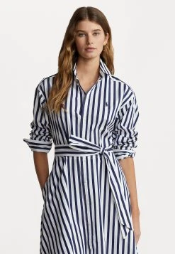 Polo Ralph Lauren ELA LONG SLEEVE DAY DRESS - Sukienka Koszulowa - Navy/white
