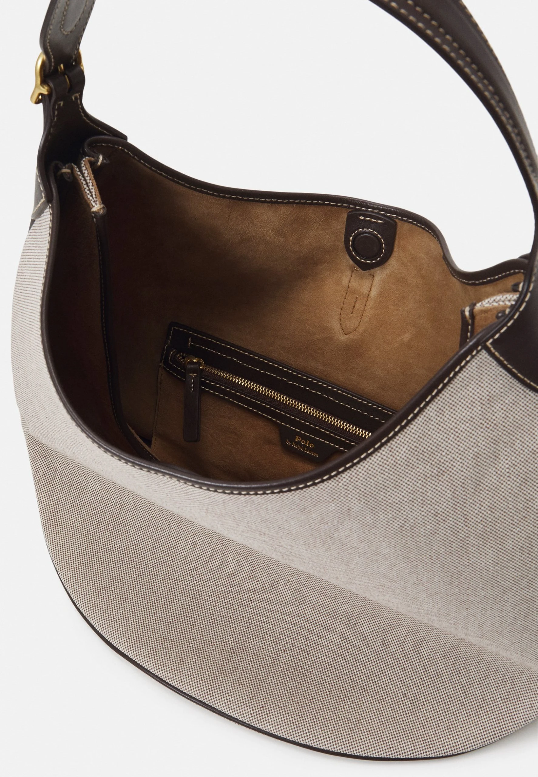 Polo Ralph Lauren SHOULDER MEDIUM - Torebka - Natural/tobacco 5 Polo Ralph Lauren SHOULDER MEDIUM - Torebka - Natural/tobacco - obrazek 3