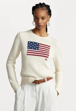 Polo Ralph Lauren FLAG - Sweter - Cream