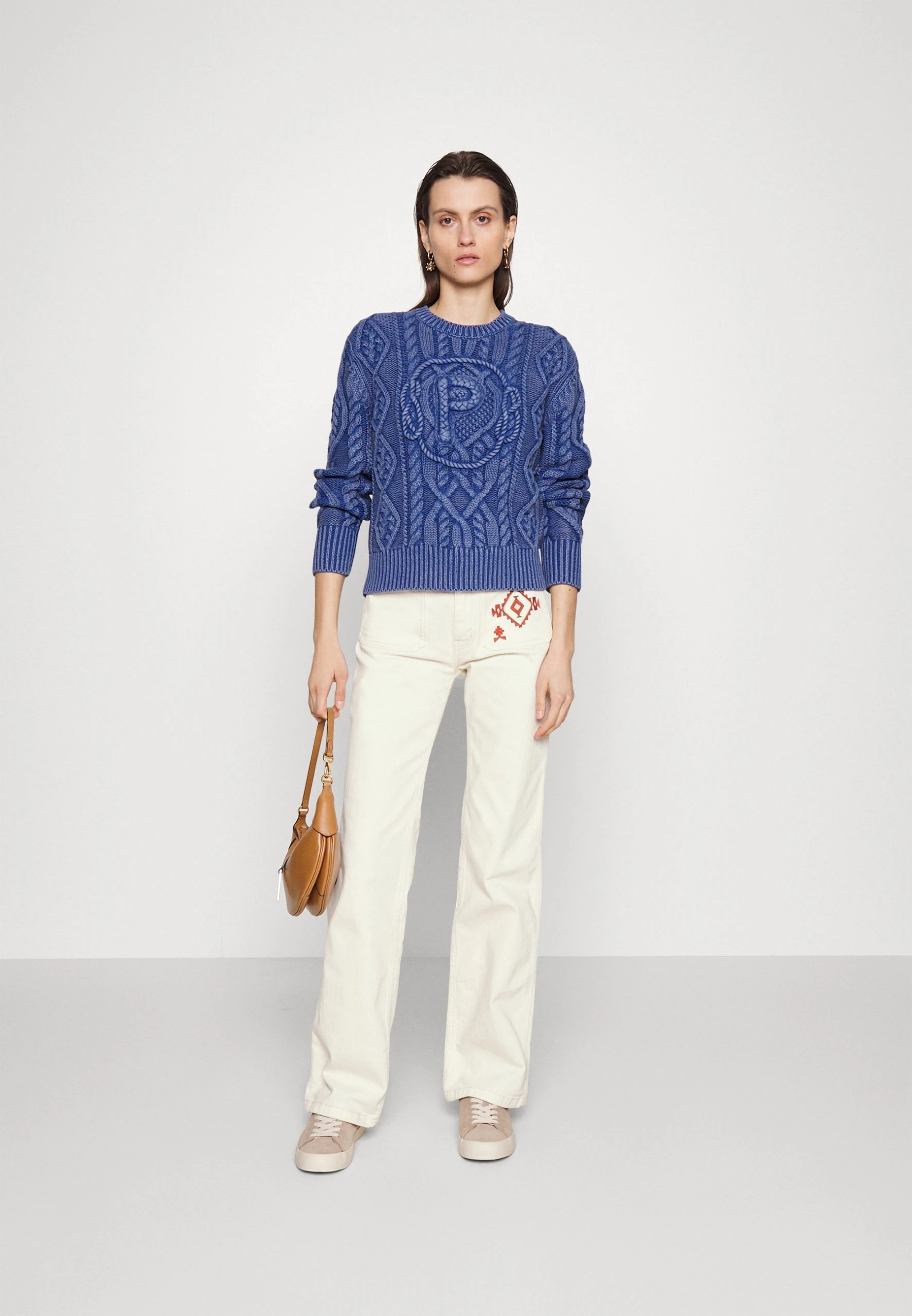 Polo Ralph Lauren ARAN LONG SLEEVE - Sweter - Washed Royal Navy 4 Polo Ralph Lauren ARAN LONG SLEEVE - Sweter - Washed Royal Navy - obrazek 2