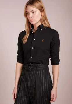 Polo Ralph Lauren HEIDI SKINNY LONG SLEEVE - Koszula - Black