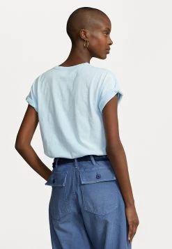 Polo Ralph Lauren TEE SHORT SLEEVE - T-shirt Z Nadrukiem - Powder Blue -Polo Ralph Lauren b888b17be997424db28b2a769ba0998c