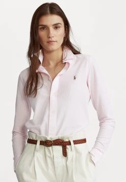 Polo Ralph Lauren STRIPED OXFORD SHIRT - Koszula - Carmel Pink/white