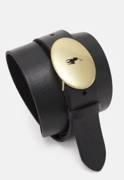 Polo Ralph Lauren 30MM BELT MEDIUM - Pasek - Black -Polo Ralph Lauren be04df9ea06a4a66a06670a730fcff95