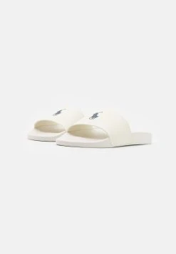 Polo Ralph Lauren SLIDE UNISEX - Sandały Kąpielowe - Deckwash White/navy