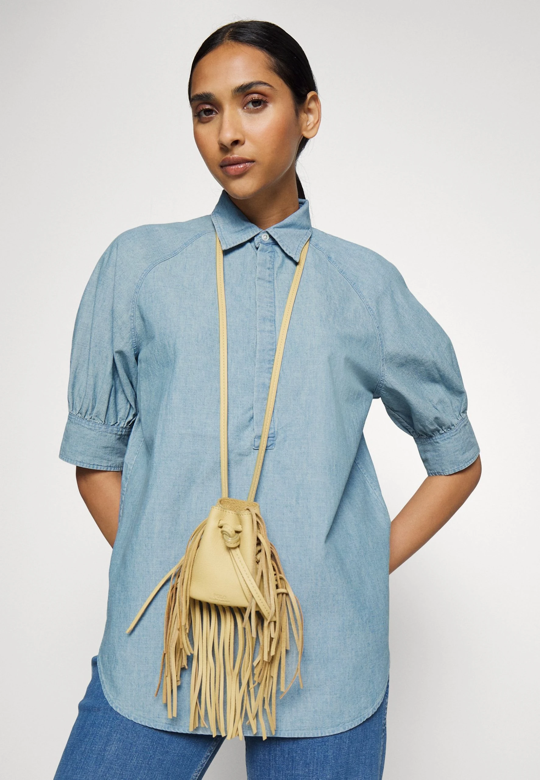 Polo Ralph Lauren BRNA MID LEEVE - Bluzka - Chambray 6 Polo Ralph Lauren BRNA MID LEEVE - Bluzka - Chambray - obrazek 4