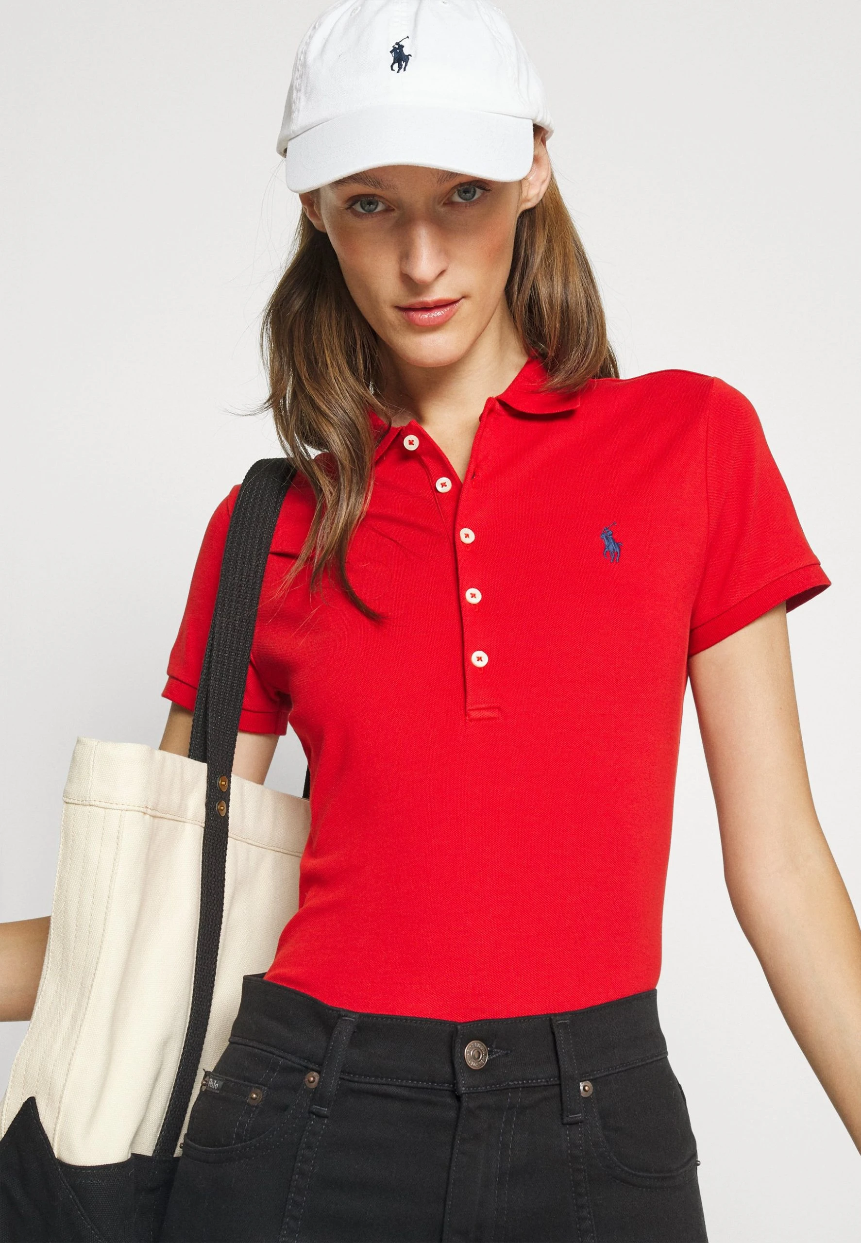 Polo Ralph Lauren JULIE SLIM SHORT SLEEVE - Koszulka Polo - Faded Red 6 Polo Ralph Lauren JULIE SLIM SHORT SLEEVE - Koszulka Polo - Faded Red - obrazek 4