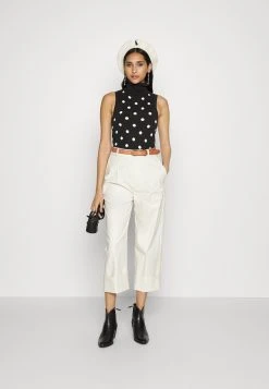 Polo Ralph Lauren SLEEVELESS - Sweter - Black/cream -Polo Ralph Lauren c9a03a2a203b48b0a49f7d0439bce751