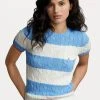 Polo Ralph Lauren STRIPE SHORT SLEEVE - T-shirt Z Nadrukiem - Blue