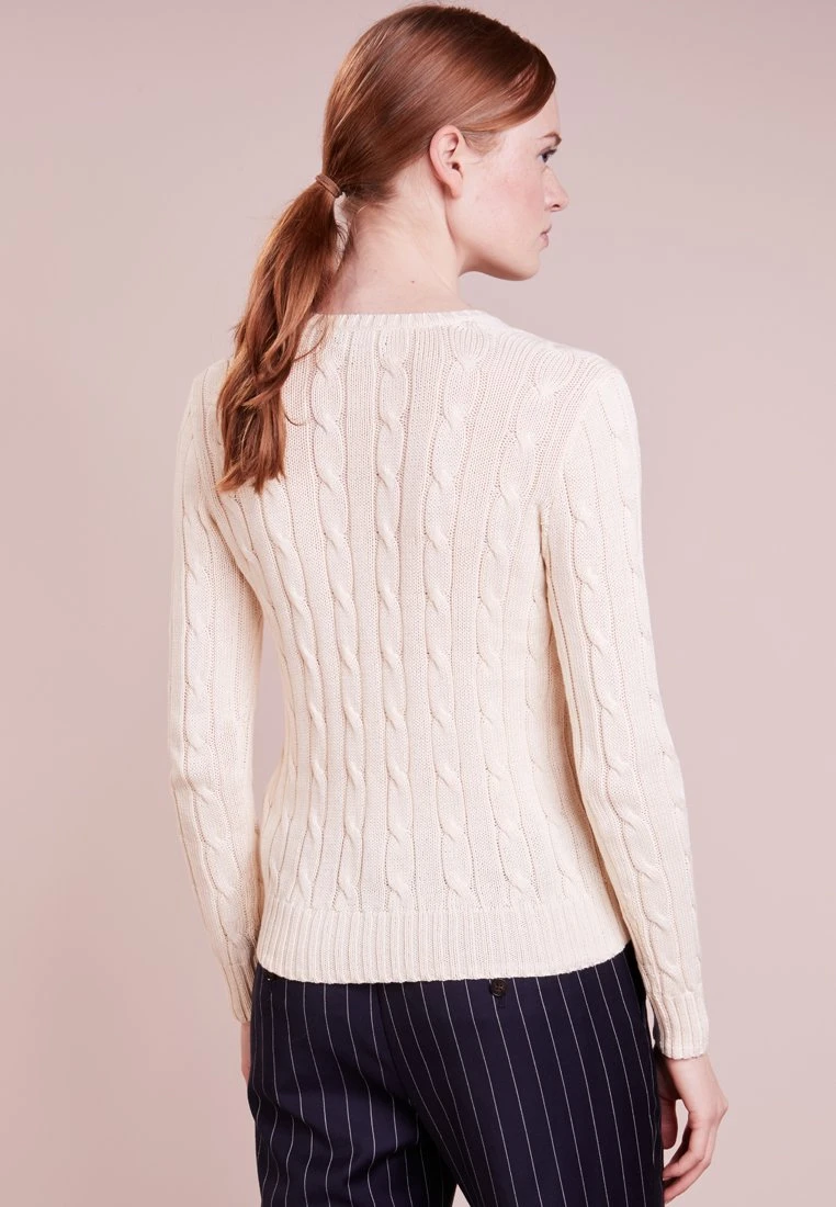 Polo Ralph Lauren CABLE V-NECK - Sweter - Cream 5 Polo Ralph Lauren CABLE V-NECK - Sweter - Cream - obrazek 3