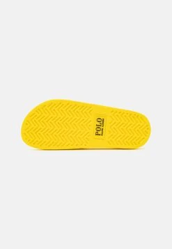 Polo Ralph Lauren SLIDE UNISEX - Klapki - Lemon/black -Polo Ralph Lauren ceab102b94144350bdcc89c762deb022