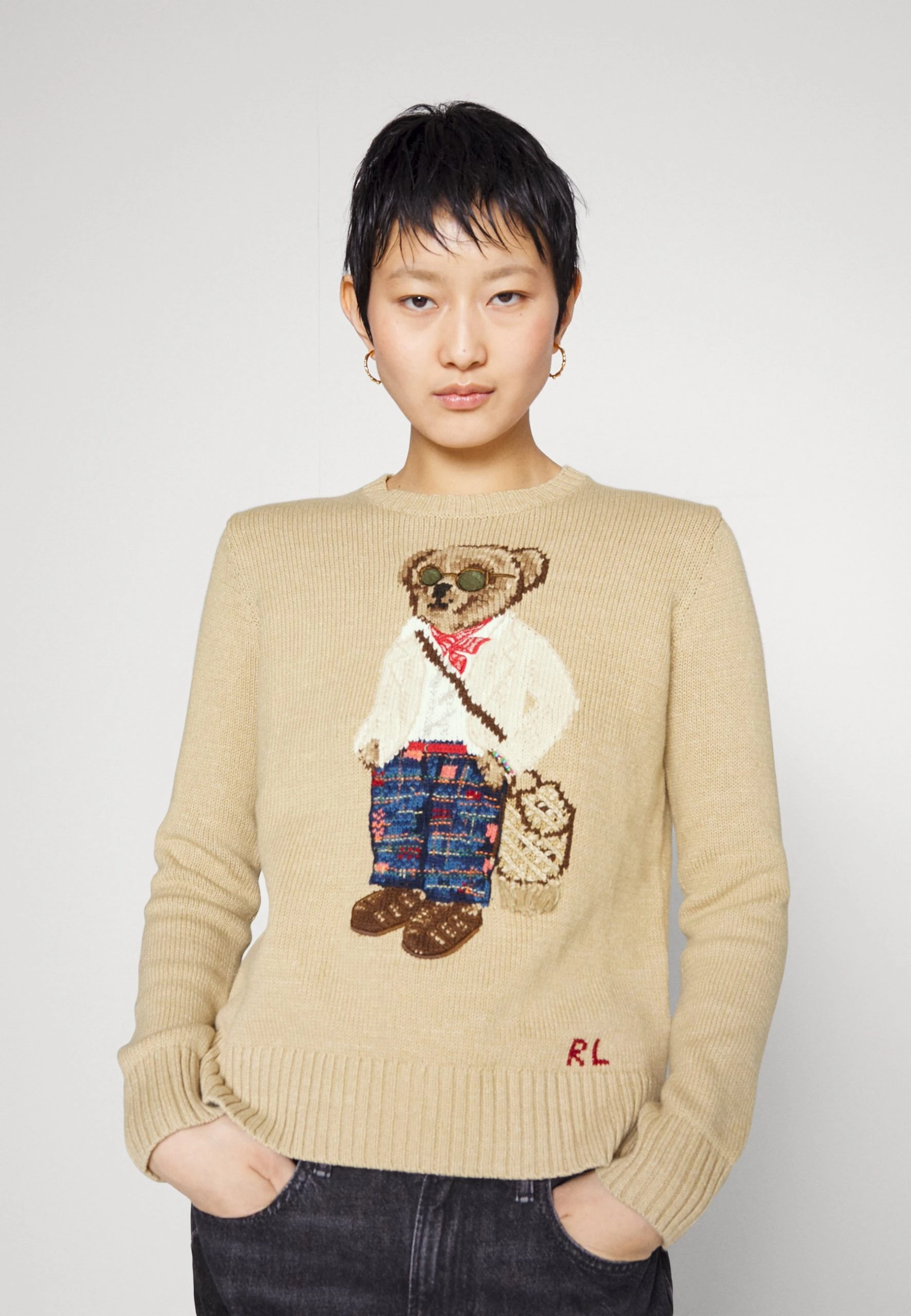 Polo Ralph Lauren BEAR-LONG SLEEVE-PULLOVER - Sweter - Tan Multi 6 Polo Ralph Lauren BEAR-LONG SLEEVE-PULLOVER - Sweter - Tan Multi - obrazek 4