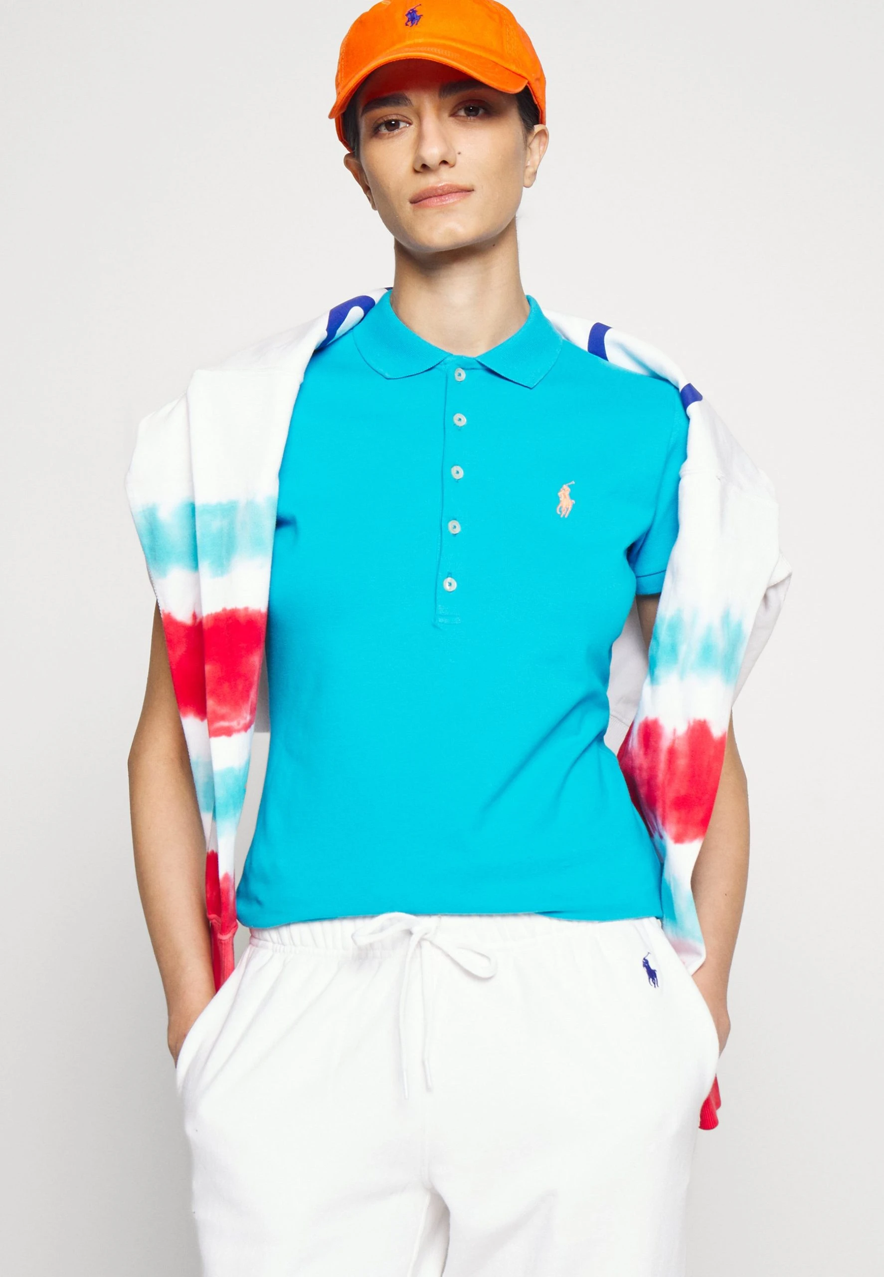 Polo Ralph Lauren JULIE SLIM SHORT SLEEVE - Koszulka Polo - Cove Blue 7 Polo Ralph Lauren JULIE SLIM SHORT SLEEVE - Koszulka Polo - Cove Blue - obrazek 5