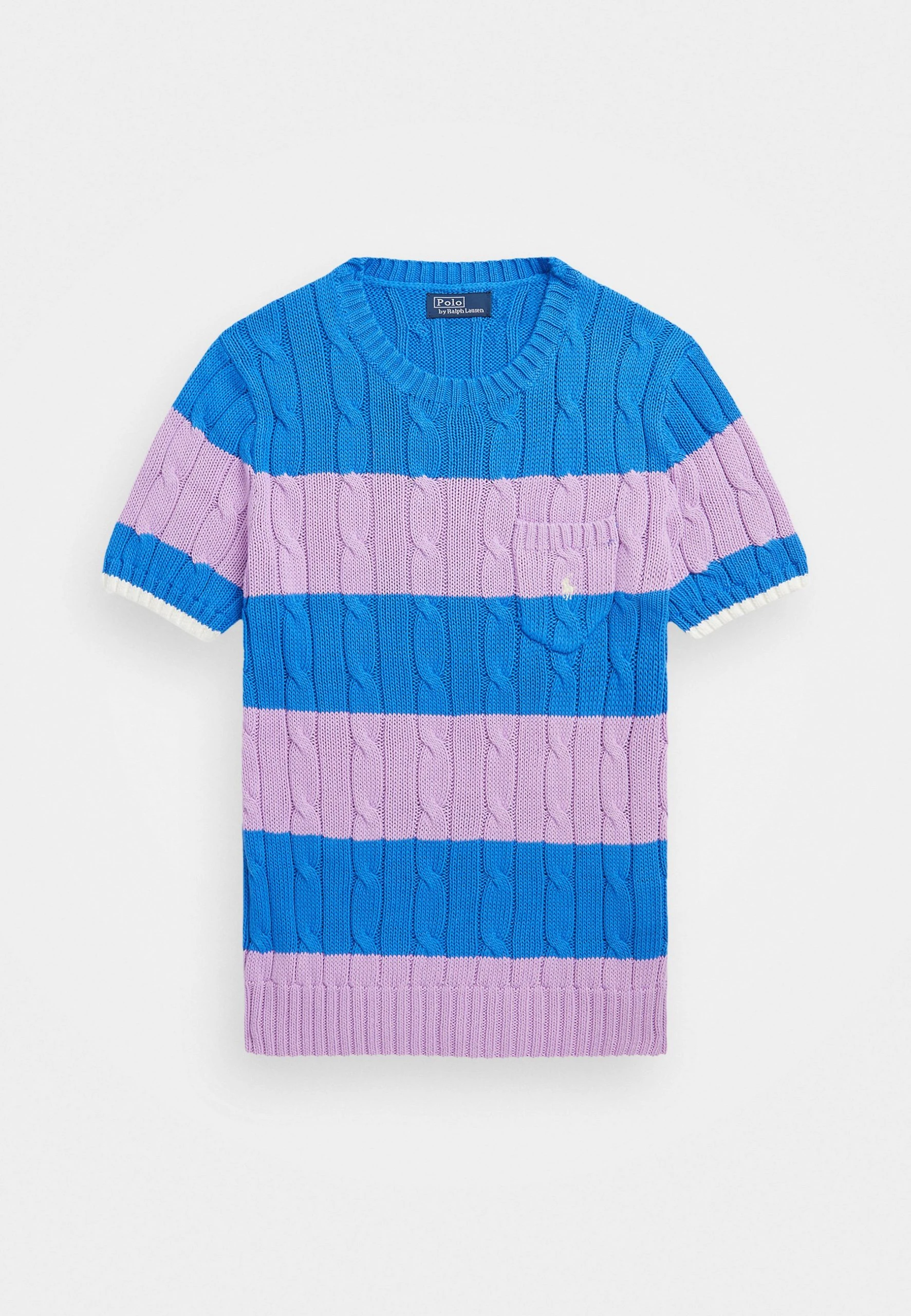 Polo Ralph Lauren STRIPE SHORT SLEEVE - T-shirt Z Nadrukiem - Colby Blue/soft Lilac 6 Polo Ralph Lauren STRIPE SHORT SLEEVE - T-shirt Z Nadrukiem - Colby Blue/soft Lilac - obrazek 4