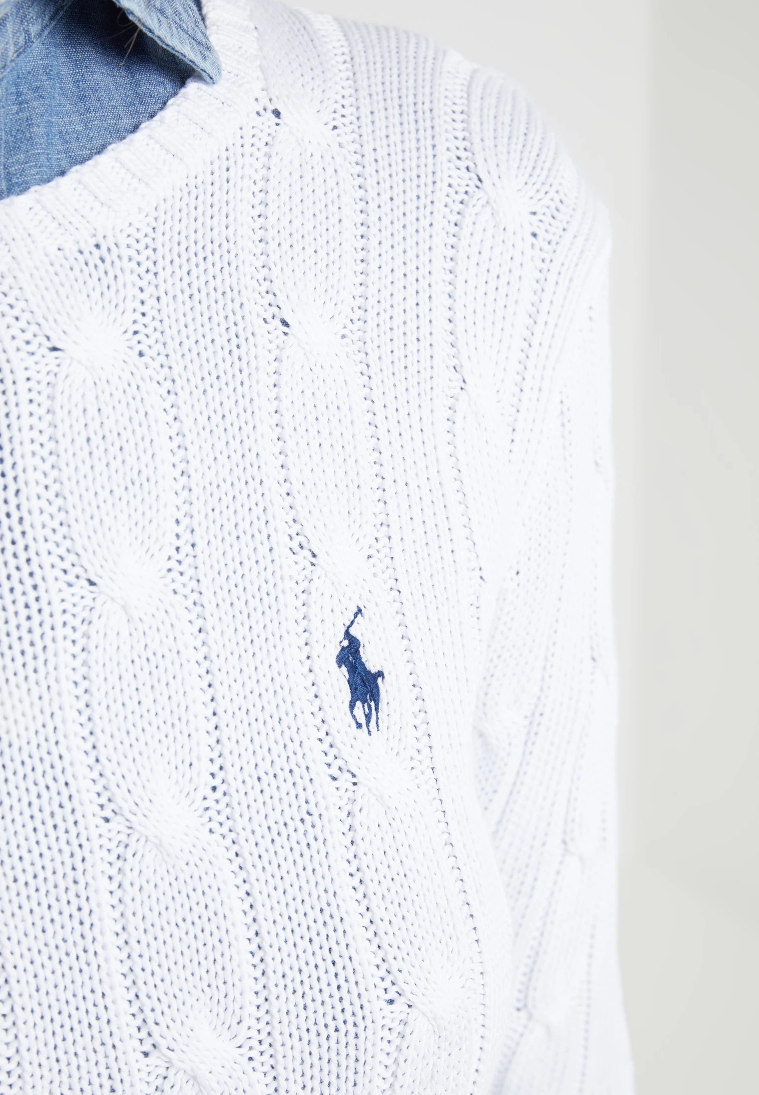 Polo Ralph Lauren SLIM FIT - Sweter - White 8 Polo Ralph Lauren SLIM FIT - Sweter - White - obrazek 6