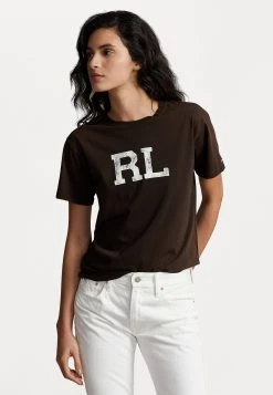 Polo Ralph Lauren PRIDE TEE SHORT SLEEVE - T-shirt Z Nadrukiem - Antique Brown