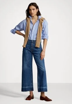Polo Ralph Lauren HIGH RISE WIDE CROP STRAIGHT - Jeansy Dzwony - Georgia Wash -Polo Ralph Lauren de5f8e0841bf4c23a176eb97bef58ad8