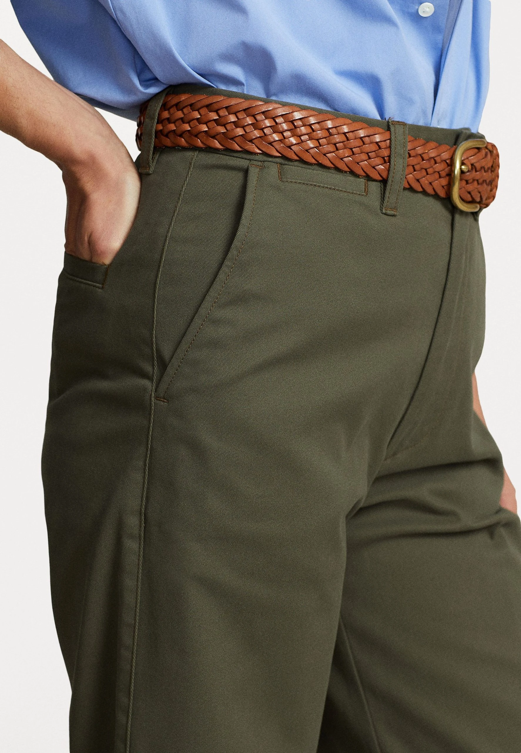 Polo Ralph Lauren CHNO CROPPED FLAT FRONT - Spodnie Materiałowe - Outdoors Olive 7 Polo Ralph Lauren CHNO CROPPED FLAT FRONT - Spodnie Materiałowe - Outdoors Olive - obrazek 5
