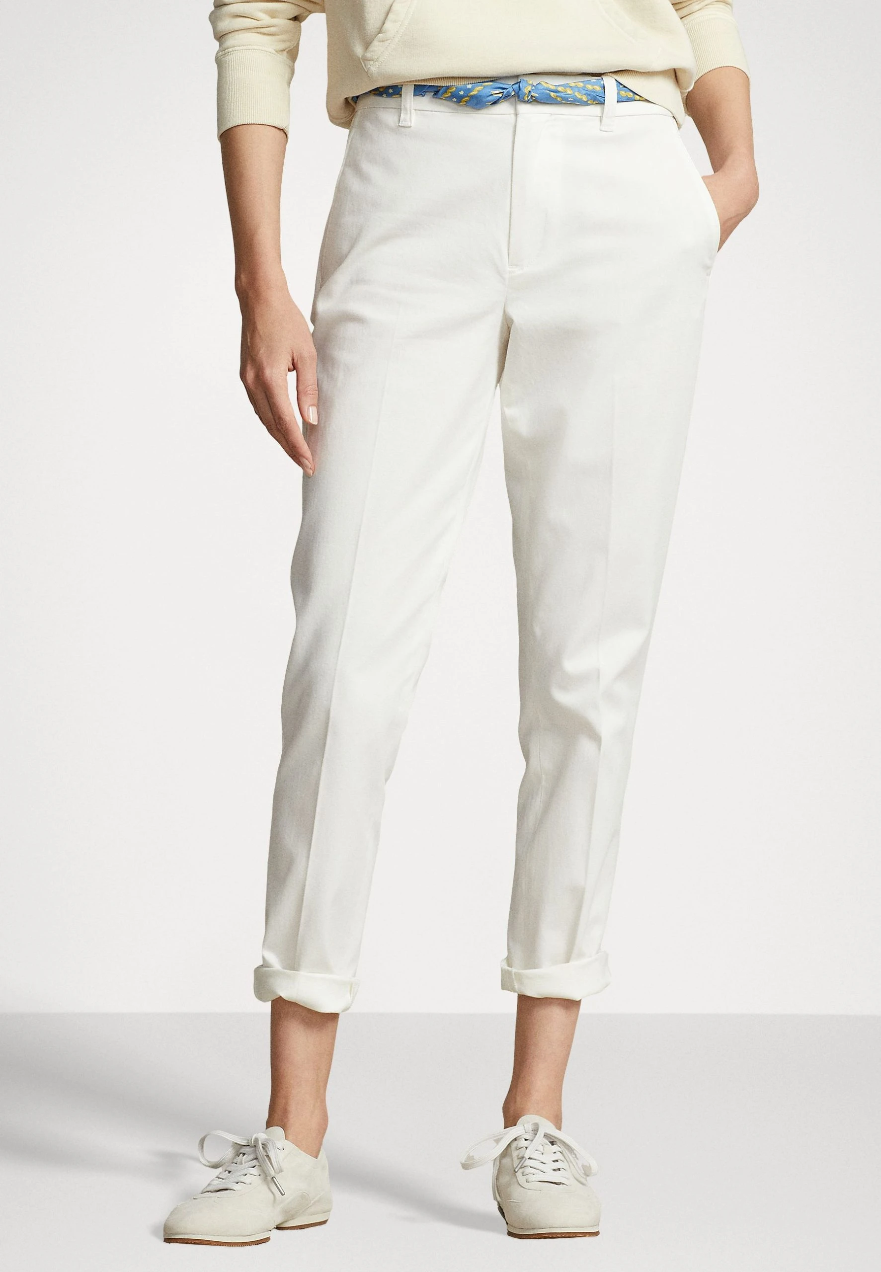 Polo Ralph Lauren ANKLE FLAT FRONT - Chinosy - Warm White 3 Polo Ralph Lauren ANKLE FLAT FRONT - Chinosy - Warm White