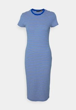 Polo Ralph Lauren SHORT SLEEVE DAY DRESS - Sukienka Z Dżerseju - Keel Blue / White