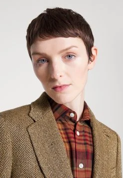 Polo Ralph Lauren HERTIAGE BLAZER - Żakiet - Brown/cream Herringbone -Polo Ralph Lauren e7c9b0de44ed43cf94625e9225e5970e