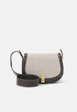 Polo Ralph Lauren SADDLE CROSSBODY MEDIUM - Torba Na Ramię - Natural/tobacco
