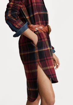 Polo Ralph Lauren LONG SLEEVE DAY DRESS - Sukienka Koszulowa - Red Multi Fall Plaid -Polo Ralph Lauren eb2d1ab91da74cbeb42652d90bf71f48