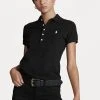 Polo Ralph Lauren JULIE SLIM SHORT SLEEVE - Koszulka Polo - Black/white 1 Polo Ralph Lauren JULIE SLIM SHORT SLEEVE - Koszulka Polo - Black/white -Polo Ralph Lauren ebd0769106194911955c64df213c58e4