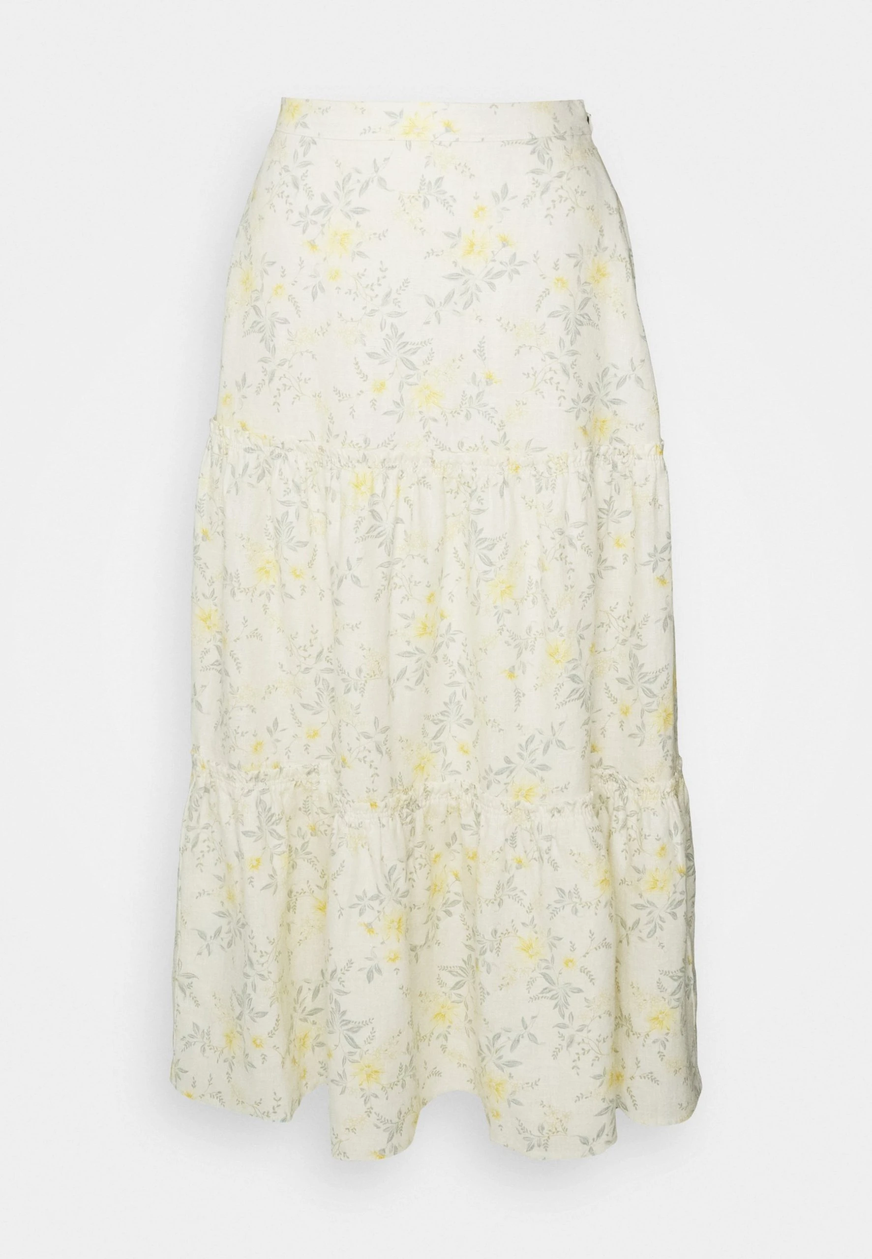 Polo Ralph Lauren FLORAL TWO-TIERED LINEN MIDI SKIRT - Spódnica Trapezowa - Yellow Vine 8 Polo Ralph Lauren FLORAL TWO-TIERED LINEN MIDI SKIRT - Spódnica Trapezowa - Yellow Vine - obrazek 6