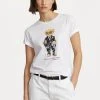 Polo Ralph Lauren MODCALI SHORT SLEEVE - T-shirt Z Nadrukiem - White
