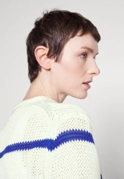 Polo Ralph Lauren LONG SLEEVE PULLOVER - Sweter - White/royal Blue -Polo Ralph Lauren ed7ae074836942ce888bc6b5ad698e0a