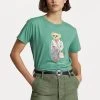 Polo Ralph Lauren MADRAS SHORT SLEEVE - T-shirt Z Nadrukiem - Fairway Green