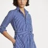 Polo Ralph Lauren LONG SLEEVE DAY DRESS - Sukienka Koszulowa - Bright Navy/ White