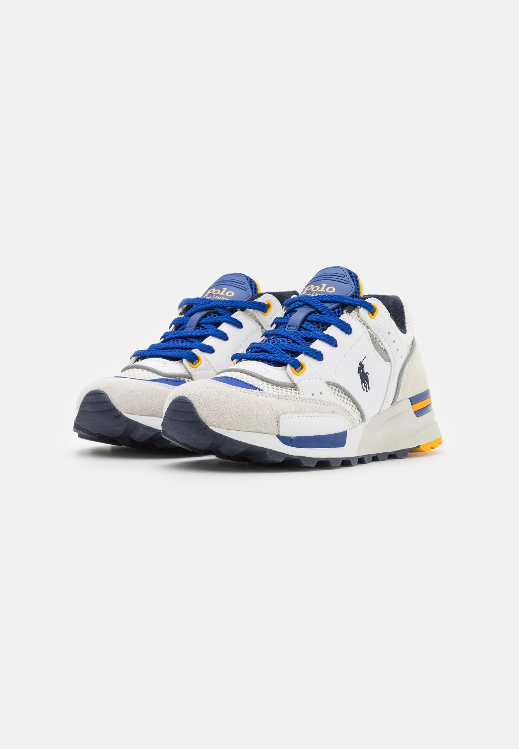 Polo Ralph Lauren TRACKSTR 200 TOP LACE UNISEX - Sneakersy Niskie - White/royal/gold 3 Polo Ralph Lauren TRACKSTR 200 TOP LACE UNISEX - Sneakersy Niskie - White/royal/gold