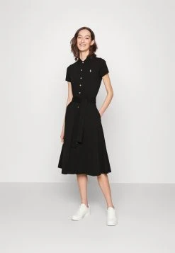 Polo Ralph Lauren SHORT SLEEVE DAY DRESS - Sukienka Z Dżerseju - Black -Polo Ralph Lauren f9622ad3d72e4fe494d4d484cd72fe06