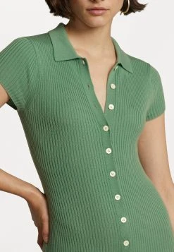 Polo Ralph Lauren COLLAR DRESS SHORT SLEEVE DAY DRESS - Sukienka Dzianinowa - Fairway Green -Polo Ralph Lauren fae7b2a131344c8485da3acbd6e2db2a